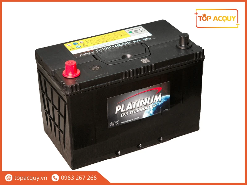 Bình ắc quy Platinum EFB T-110R 145D31R chuẩn cọc Thuận chuyên máy dầu