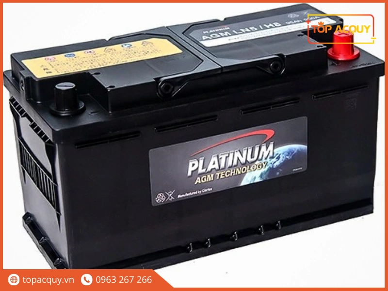 Góc chụp nghiêng bình ắc quy cao cấp Platinum AGM LN5 H8 12V 95Ah cọc chìm