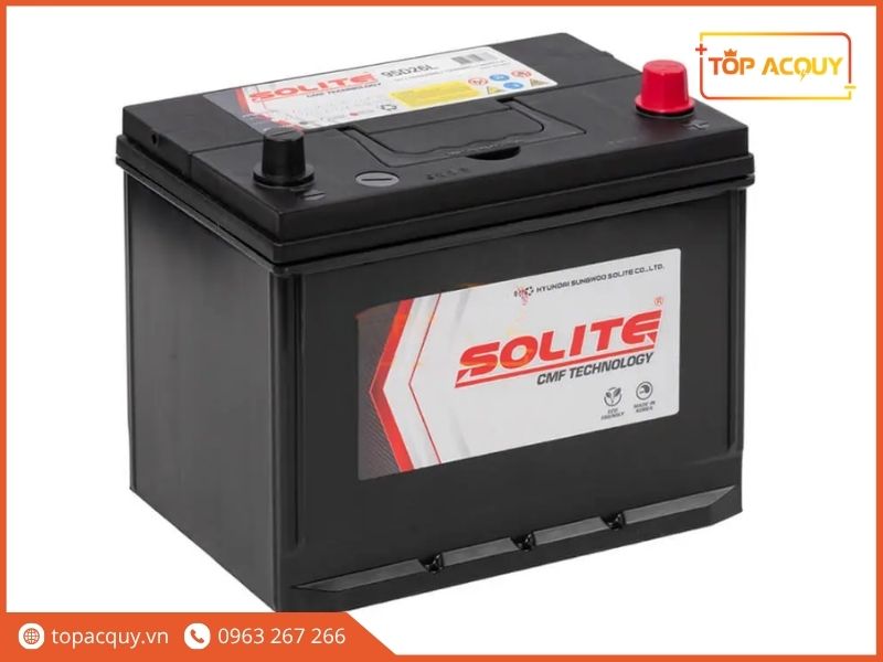 Cận cảnh ắc quy Solite CMF95D26L 12V - 74Ah chính hãng với công nghệ miễn bảo dưỡng tiên tiến