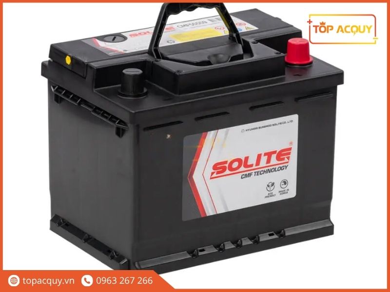 Cấu trúc cọc thụt tiêu chuẩn bình Solite DIN55 giúp chống rung lắc và tăng độ an toàn cho động cơ 