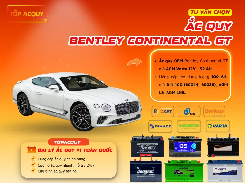 Tư vấn chọn Ắc quy Bentley Continental GT