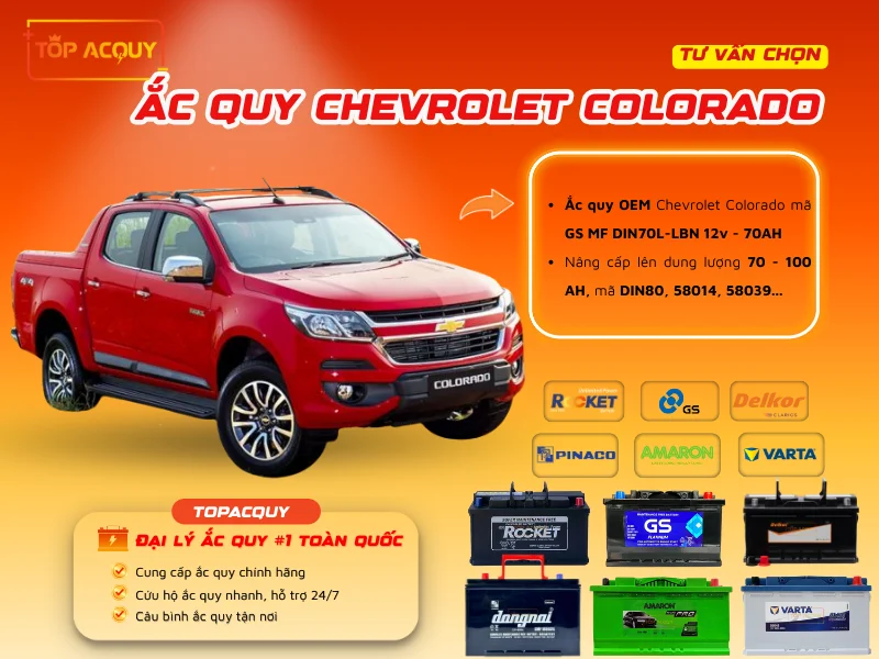 Tư vấn chọn Ắc quy Chevrolet Colorado