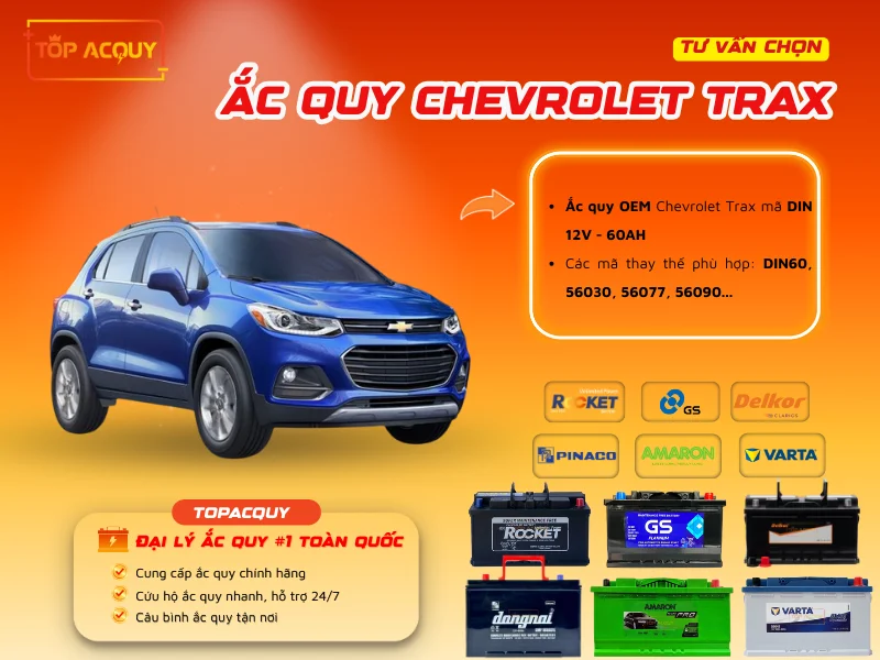 Tư vấn chọn Ắc quy Chevrolet Trax