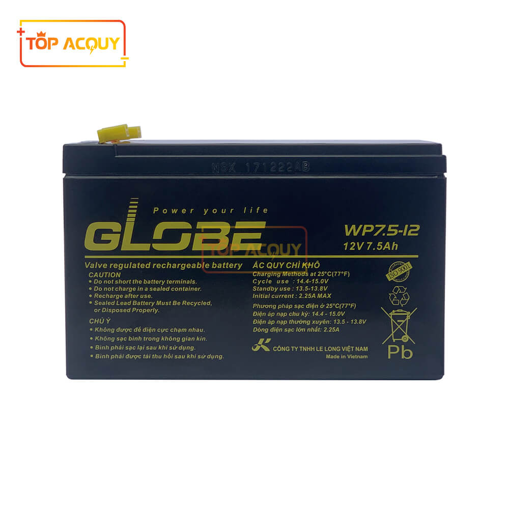 Bình ắc quy Globe 12V 7.5Ah