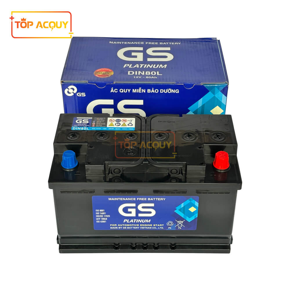 Bình ắc quy gs 12v 80ah DIN80L