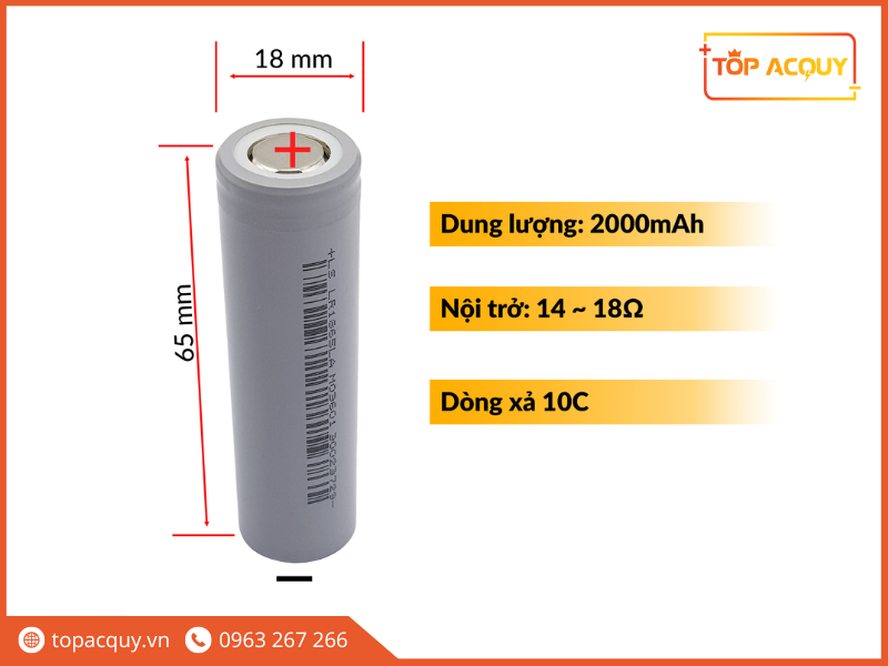 Một vài thông số pin 18650