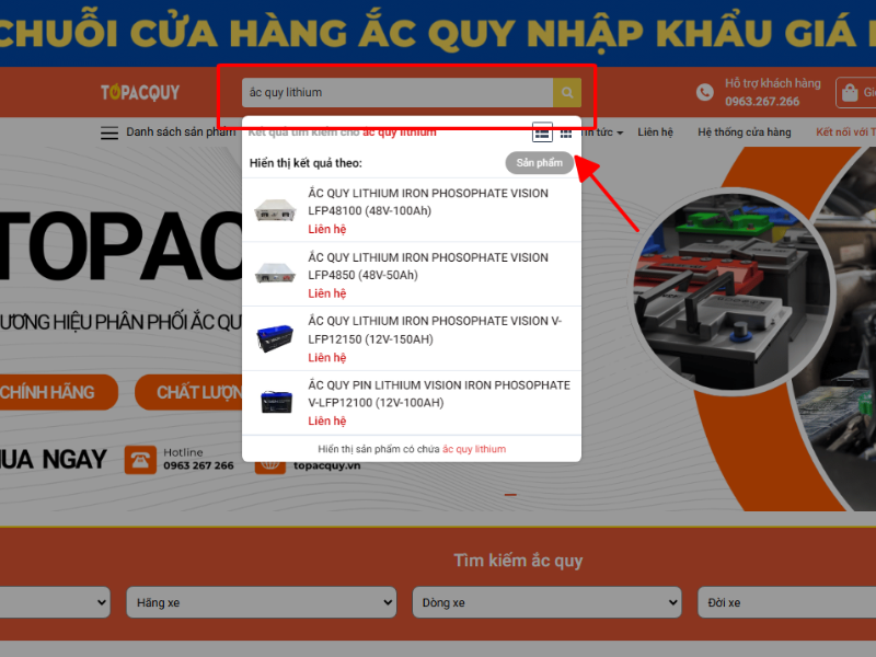 pin lithium tại TOPACQUY