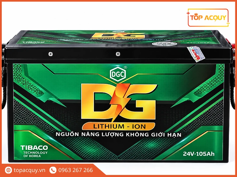 Pin Lithium-LFP Đức Giang 24V 105Ah trang bị quai xách chắc chắn