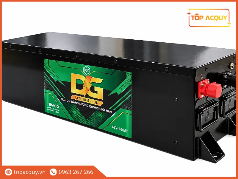 Khối pin Lithium-LFP Đức Giang 48V 160Ah vỏ thép chịu lực tải nặng