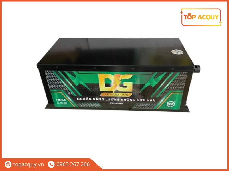 Mặt trước pin Lithium DGLI-72105 chuẩn hóa cho xe điện sân golf