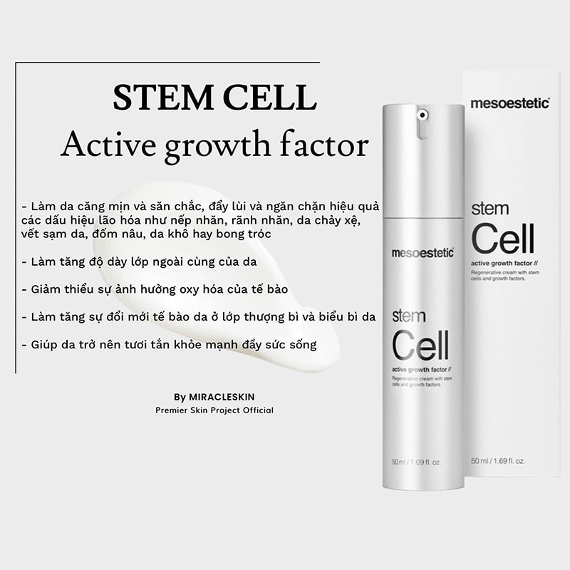 Kem dưỡng tế bào gốc Mesoestetic Stem Cell Active Growth Factor