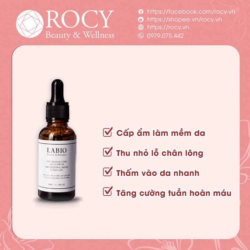 Serum dưỡng trắng tế bào gốc LABIO Glutathione