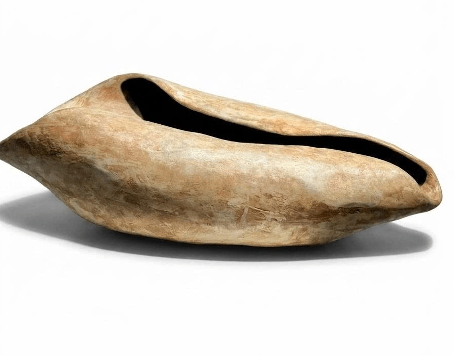 Đĩa gốm giấy trang trí màu nâu sáng, dáng lá khô