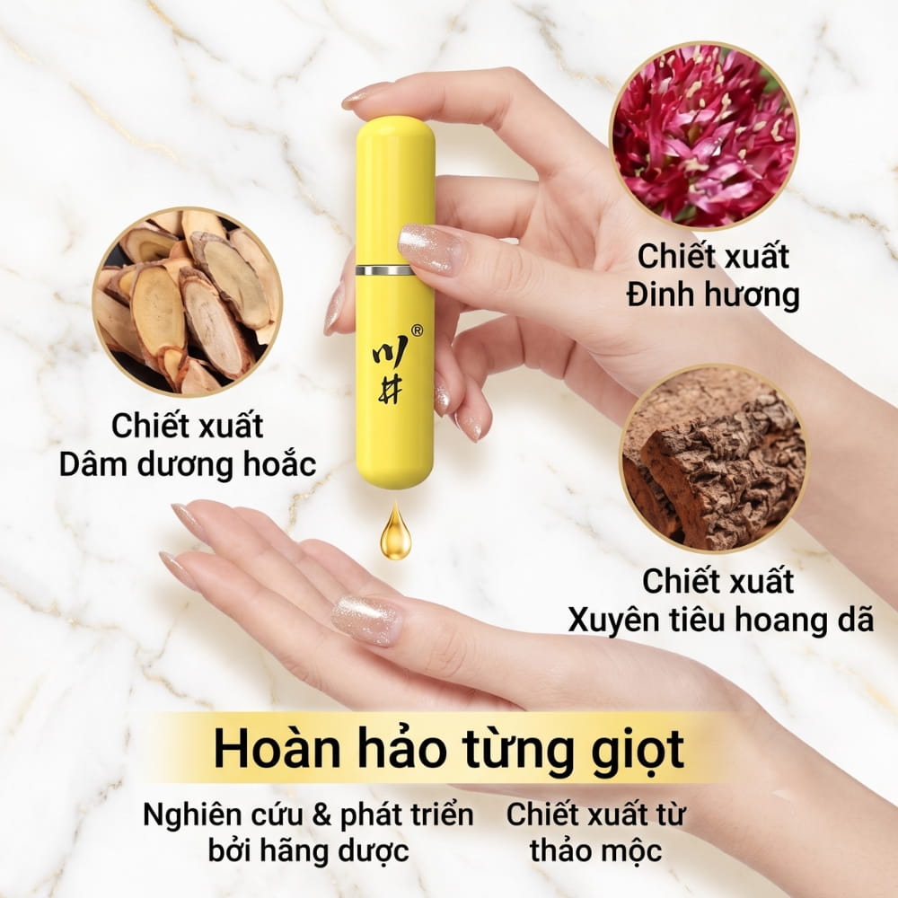Chi tiết thành phần thảo dược an toàn của xịt kéo dài thời gian quan hệ ChuanJing vàng 6ml