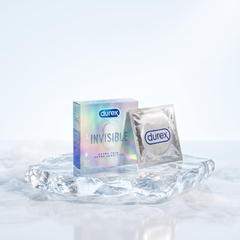 Bao cao su Durex Invisible siêu mỏng hộp 3 chiếc chính hãng Thái Lan