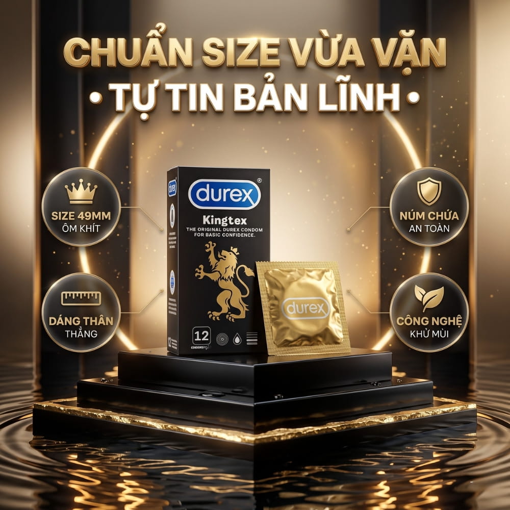 Bao cao su siêu mỏng Durex Kingtex hộp 12 chiếc tiêu chuẩn Anh Quốc chính hãng giá sỉ tiết kiệm nên mua tại Hababu