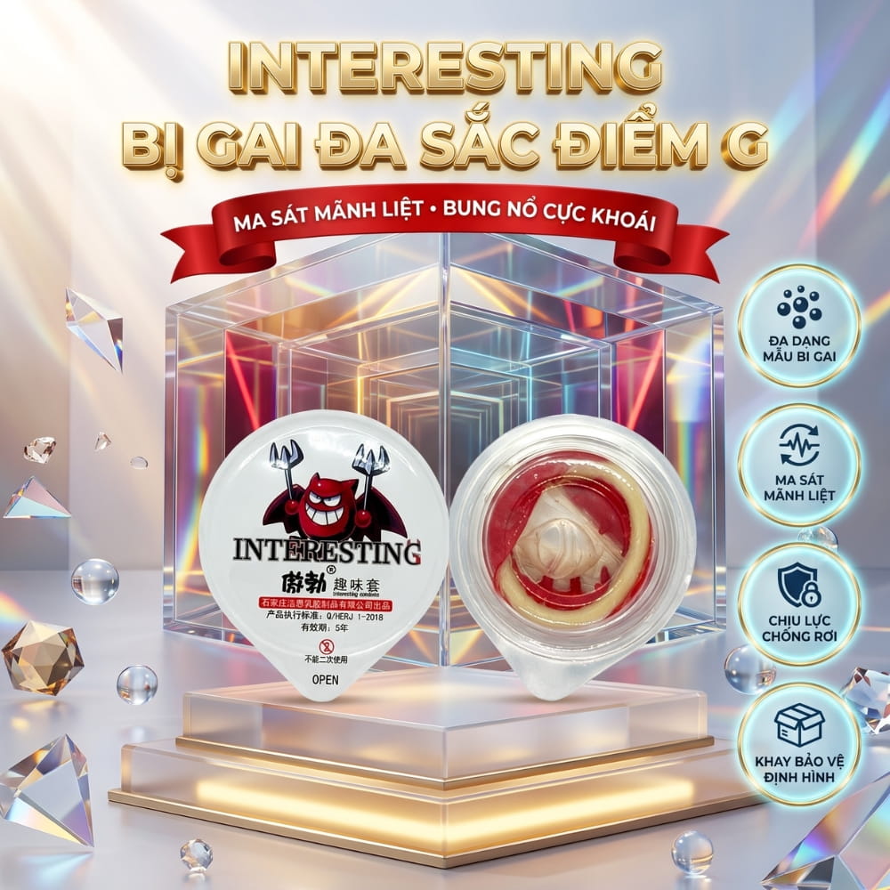 Bao cao su Interesting gai bi hộp 1 chiếc chính hãng Trung Quốc