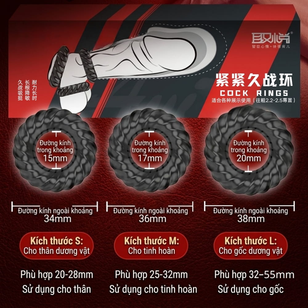 Vòng đeo dương vật Aichao Cock Rings phù hợp với nhiều kích thước