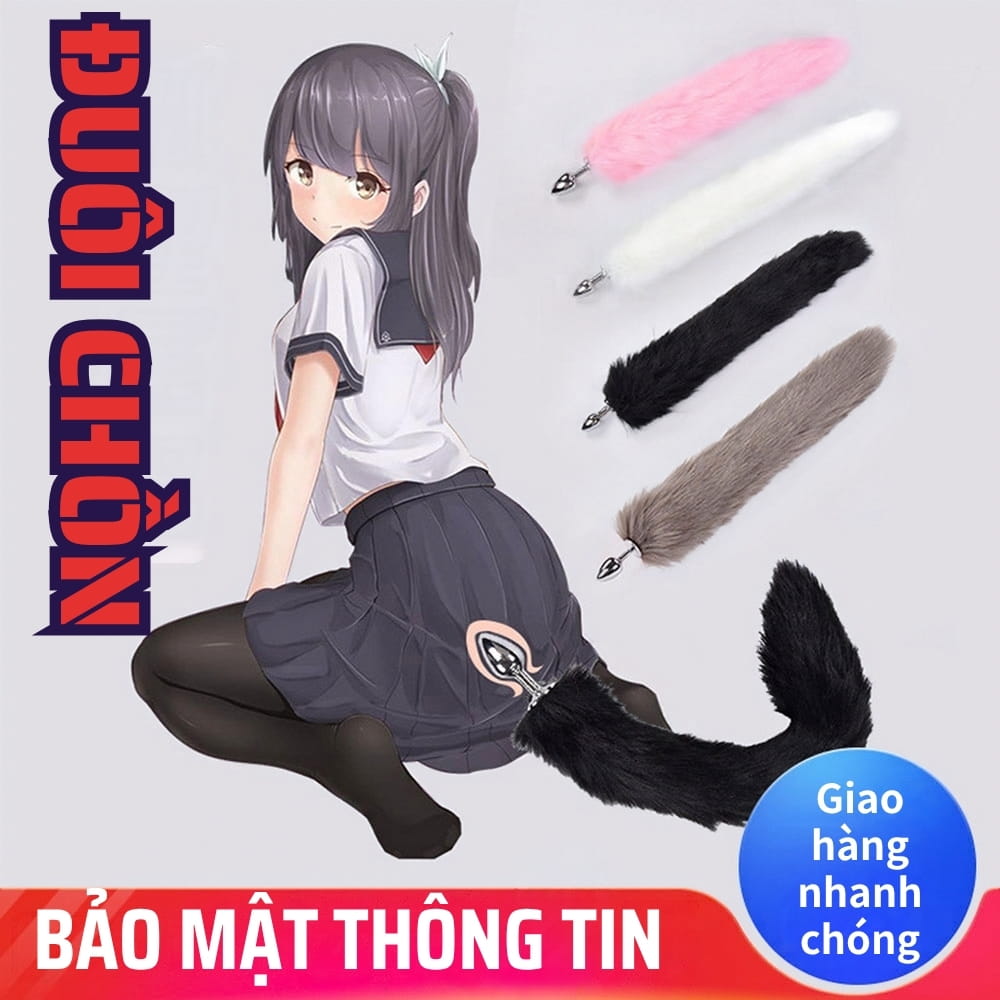 Plug hậu môn đuôi chồn chuôi inox thiết kế an toàn, giá tốt cho cặp đôi