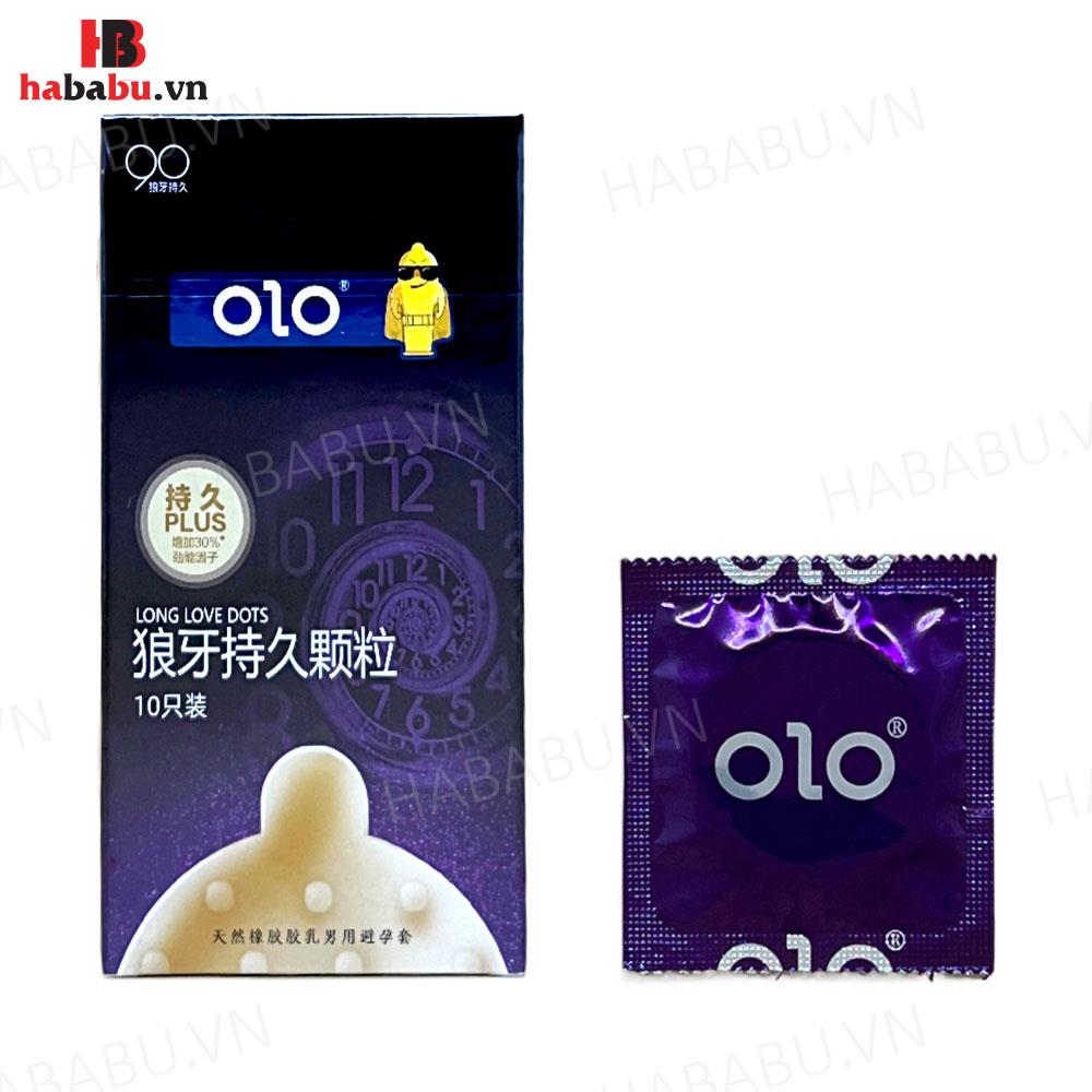 Bao cao su Olo Long Love Dots hộp 10 chiếc kéo dài thời gian chính hãng