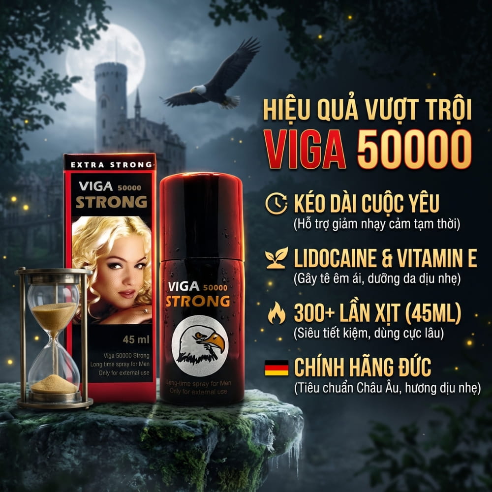Công dụng kéo dài thời gian và dưỡng da của Viga 50000 with Vitamin E