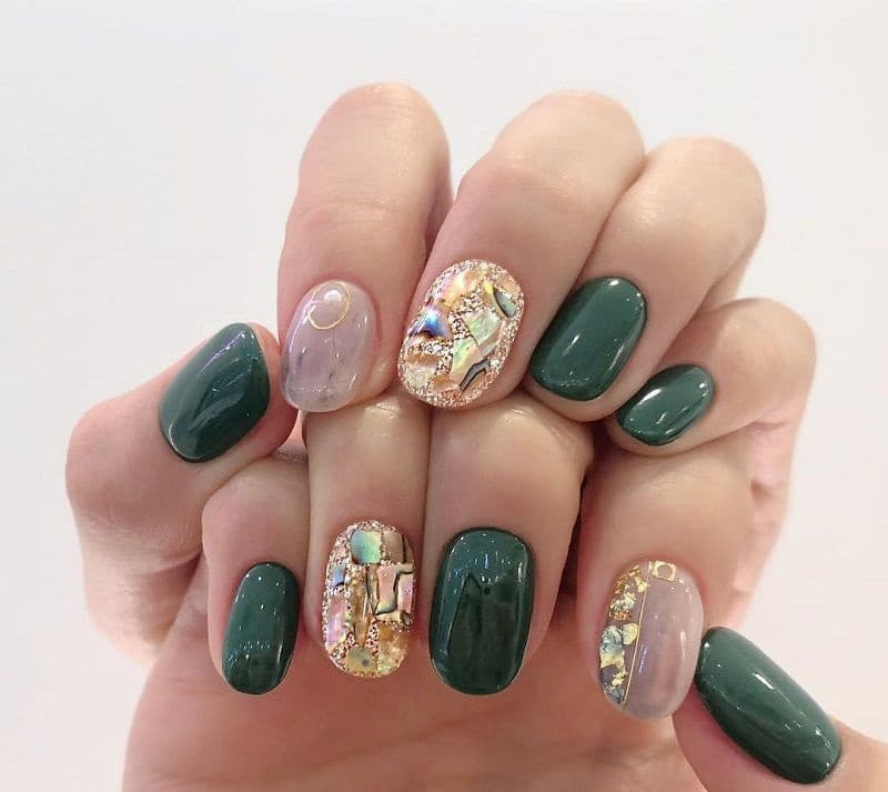 Tham khảo 100 kiểu nail màu xanh sành điệu cuốn hút