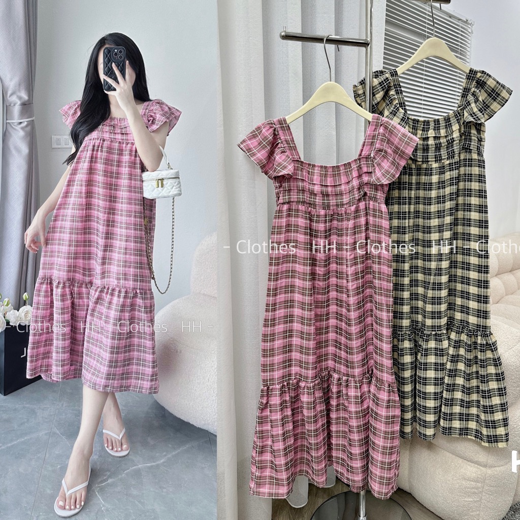 Chân váy maxi có kẻ sọc hai bên - Màu xanh dương đậm/Khối màu - Ladies |