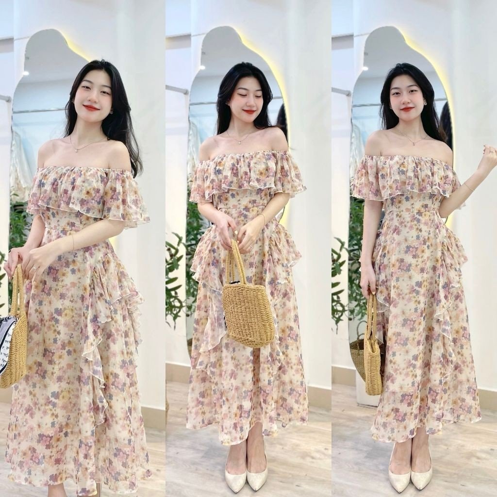 Đầm Hoa Nhí Midi Soul Xuất Hàn 13529