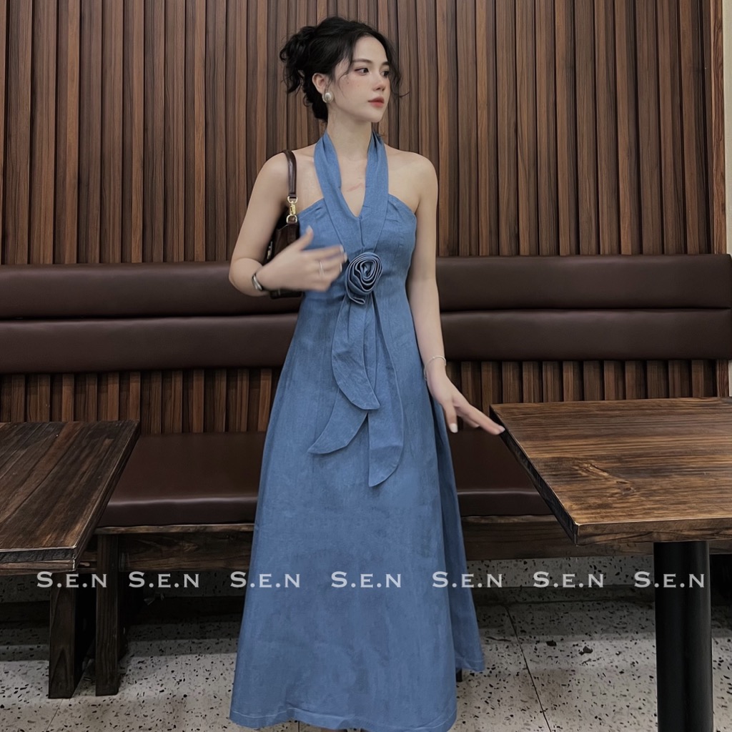 Váy Đầm Maxi Đi Biển Hai Dây Xòe Vải Đũi Lụa Mềm Mát Màu Xanh Lá Xanh Bơ -  Đầm | ThờiTrangNữ.vn
