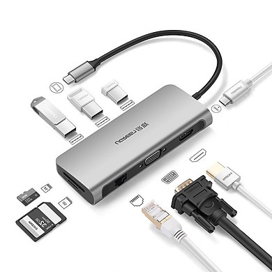 Hub USB C Multi HDMI 4K, Enthernet, USB 3.0, PD, TF, SD Ugreen CM179 40873