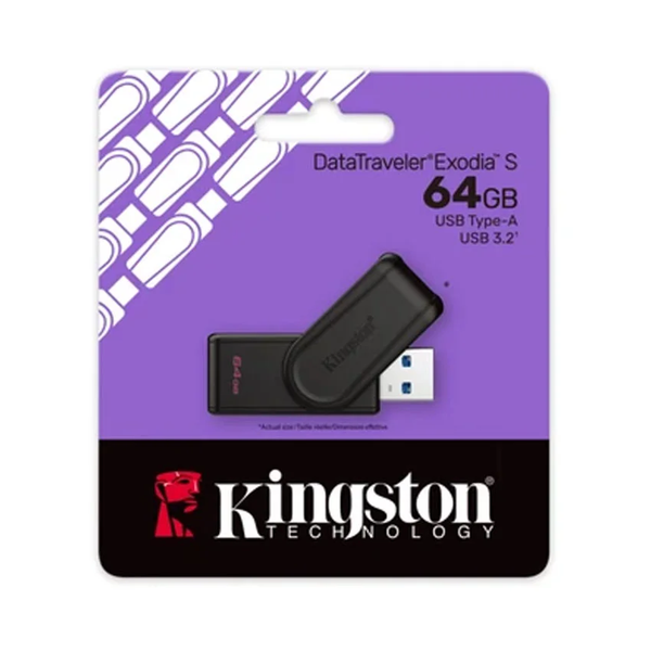 USB Kingston 64GB DataTraveler Exodia S (Black/Black) DTXS/64GB (USB 3.2)