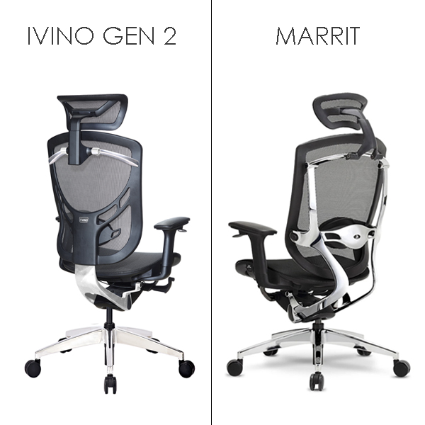 So sánh ghế Ivino tay 5D và Marrit của nhà GT Chair