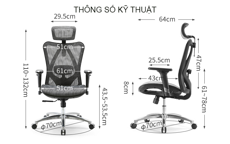 Ghế công thái học Sihoo M57 cao cấp - SMA Furniture