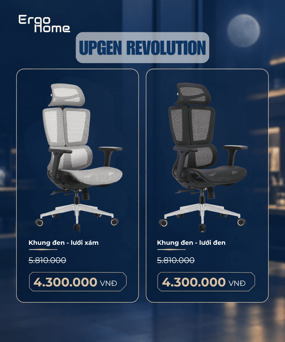 Ghế Công Thái Học Upgen Revolution 2025 - Thiết Kế Lưới Matrex Confort USA 4 Chiều