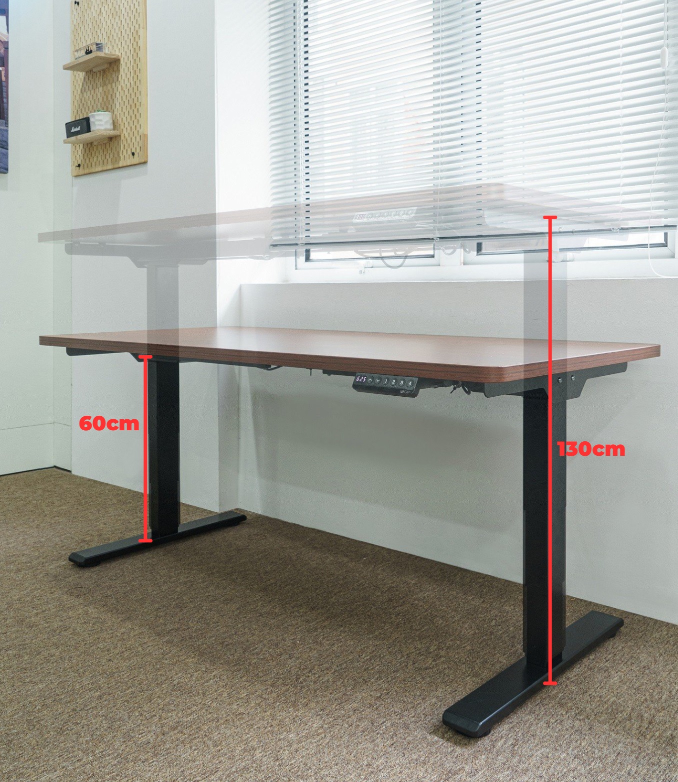Bàn Làm Việc Nâng Hạ ERGOHOME – UPGen E5  (Premium - 3 Stages) - Mặt bàn gỗ 1M4 / 1M6