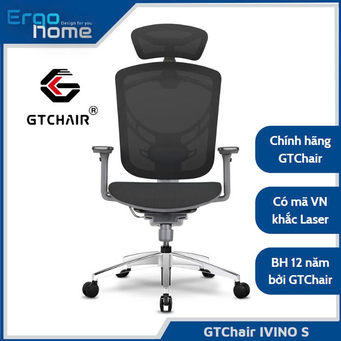 Ghế Công Thái Học GTCHAIR IVINO M - Ergohome phân phối chính hãng BH 12 năm