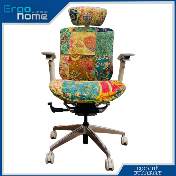 Bọc ghế Công Thái Học Ergonomic Butterfly Customize Flower India Fabric