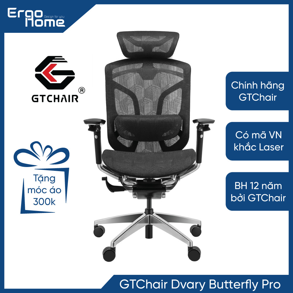 Ghế Công Thái Học GTChair Dvary Butterfly PRO PHIÊN BẢN MỚI 2024 ngả sâu 160 độ