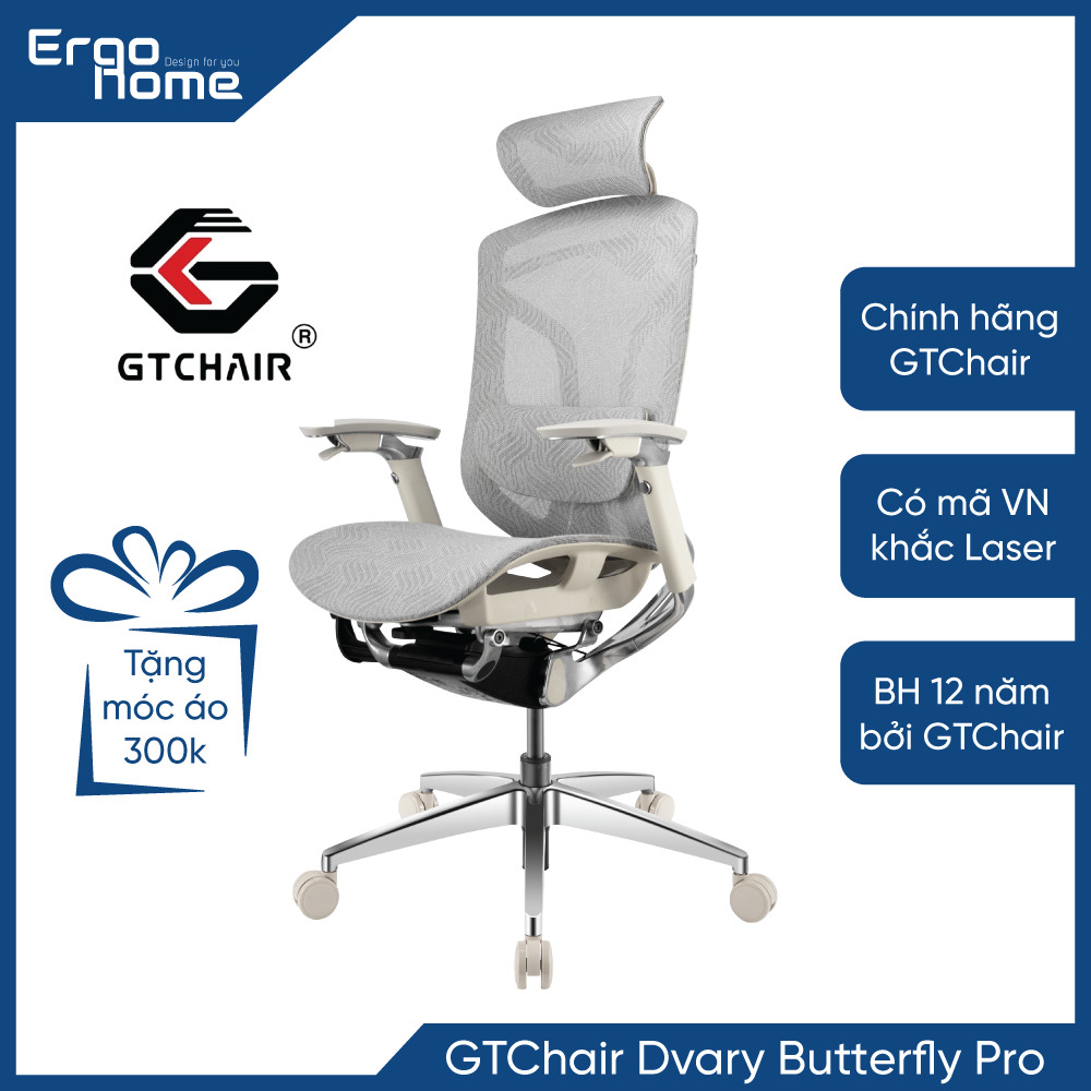 Ghế Công Thái Học GTChair Dvary Butterfly PRO PHIÊN BẢN MỚI 2024 ngả sâu 160 độ