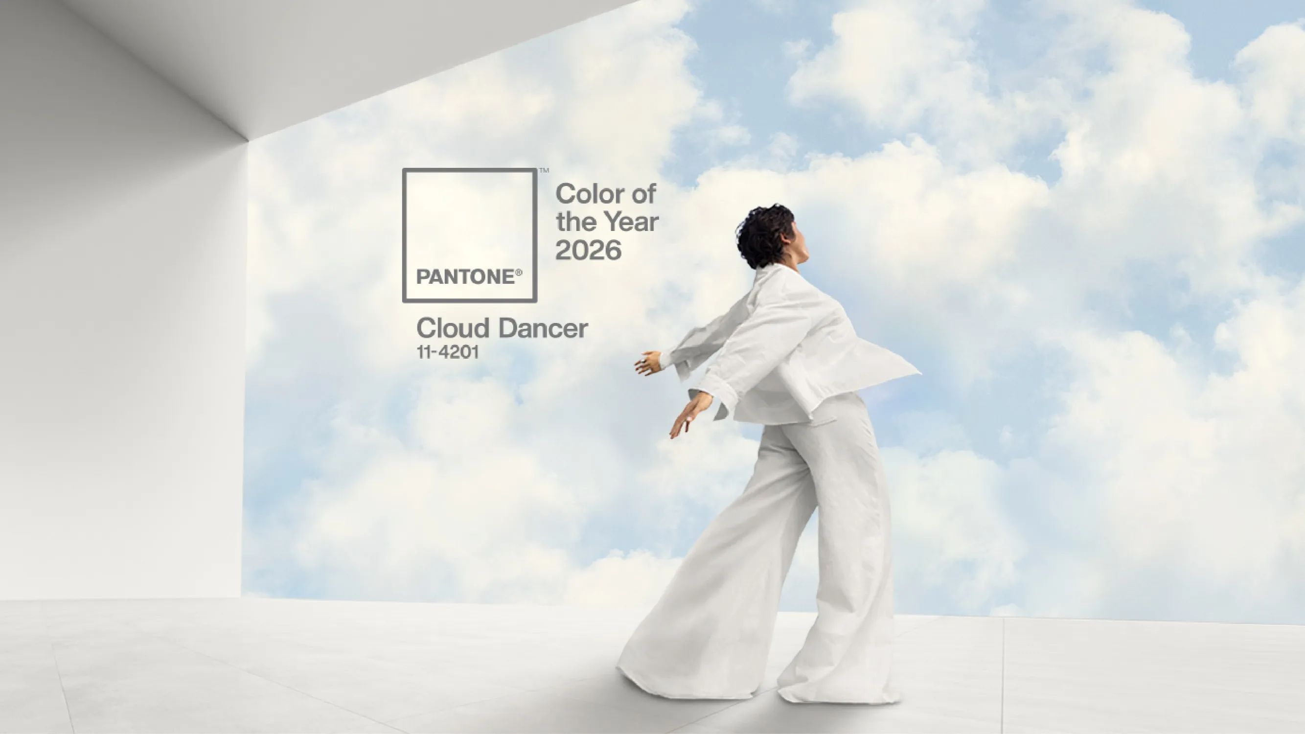 Cloud Dancer mau trang 2026 Florist Space