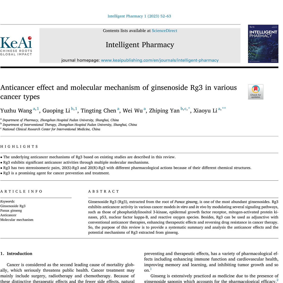 Tác dụng chống ung thư của Ginsenoside Rg3 trên nhiều loại ung thư