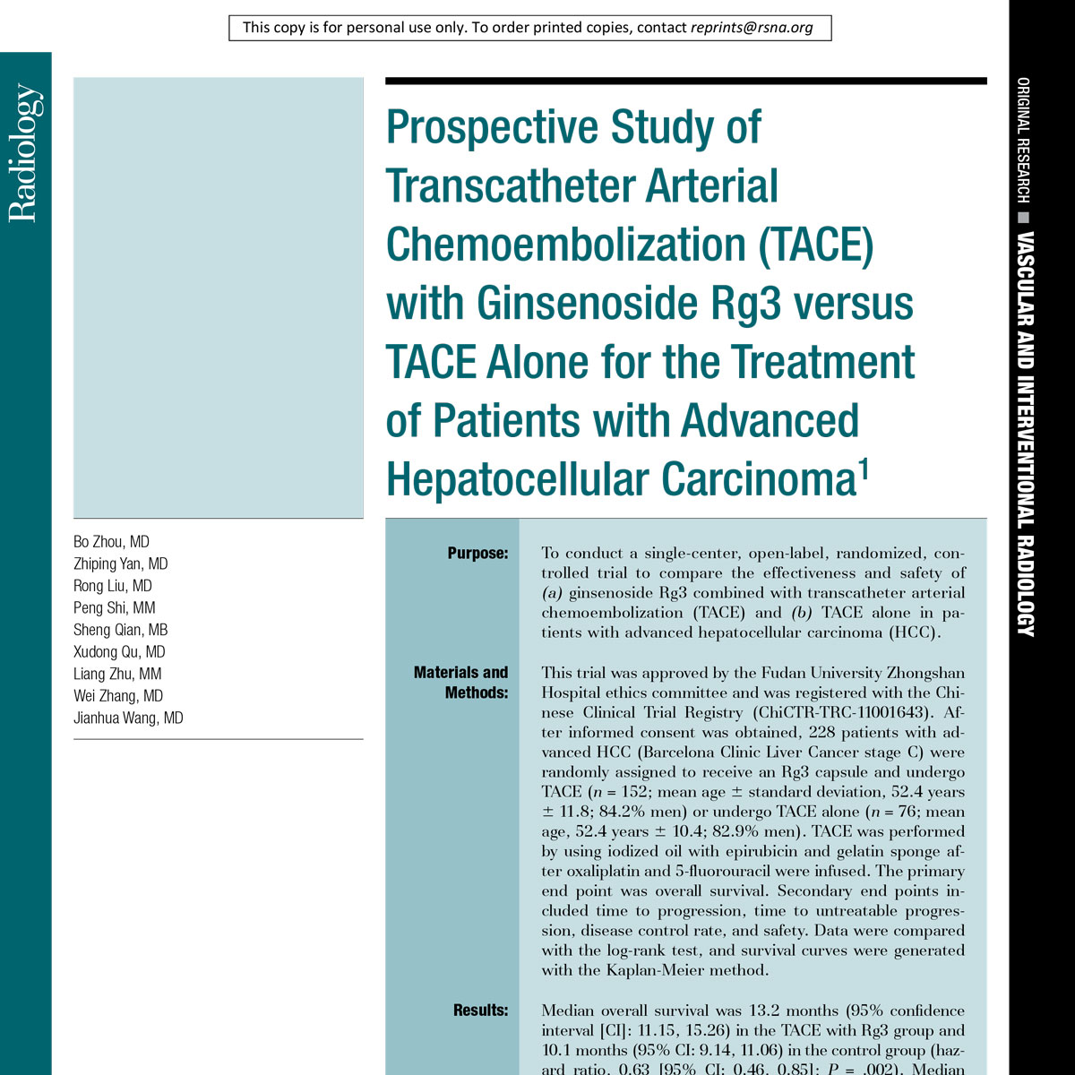 So sánh hiệu quả của TACE và Ginsenoside Rg3 so với TACE trên K gan giai đoạn muộn