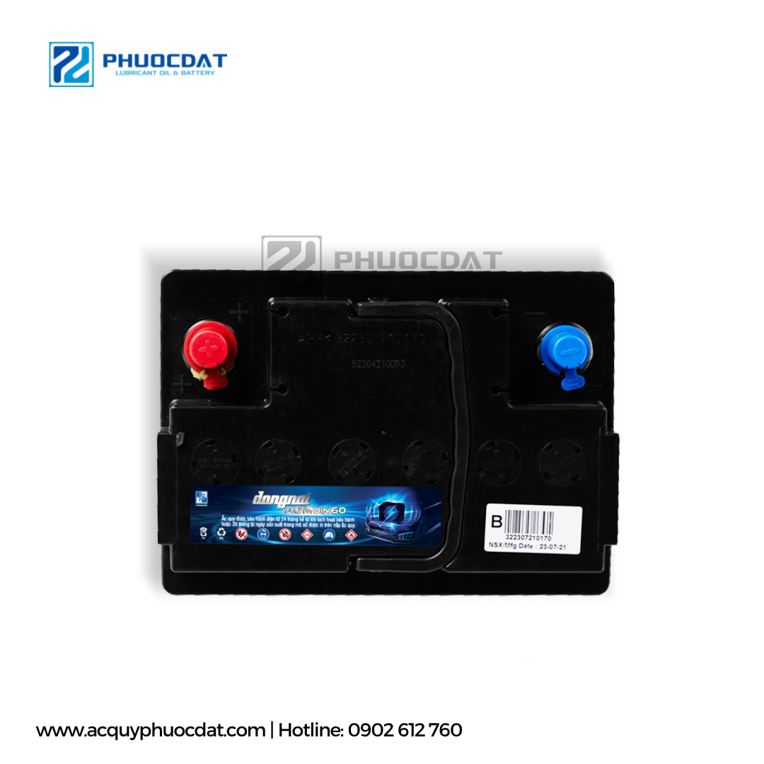 Ắc Quy Khô Đồng Nai AGM DIN60 12V 60AH - Công Nghệ Start Stop Cao Cấp