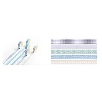 Bộ 5 Washi Tape WA01 - Sóng Xanh