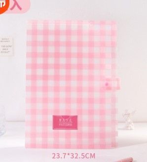 Túi Đựng Tài Liệu A4 5 Ngăn Caro K34 - Hồng