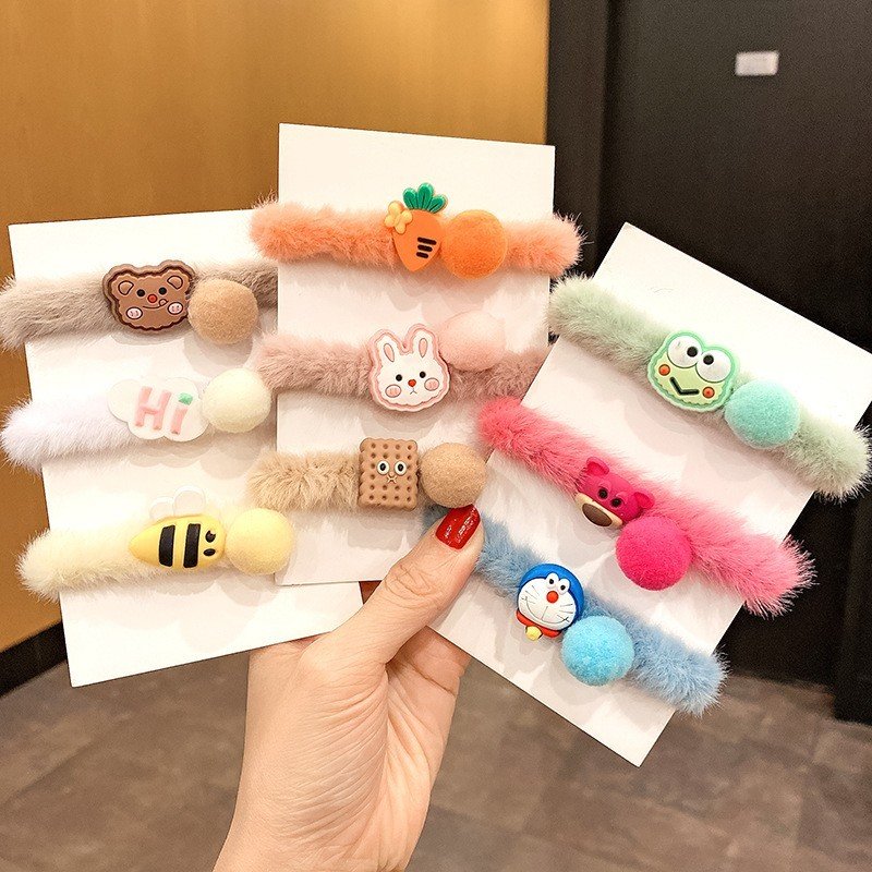 Scrunchies Lông Mềm Gắn Icon