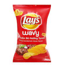 Bánh Snack Lays - Vị Thăn Bò Nướng Texas 56g