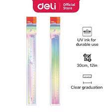 Thước Kẻ  Deli - Màu Cực Quang 30cm