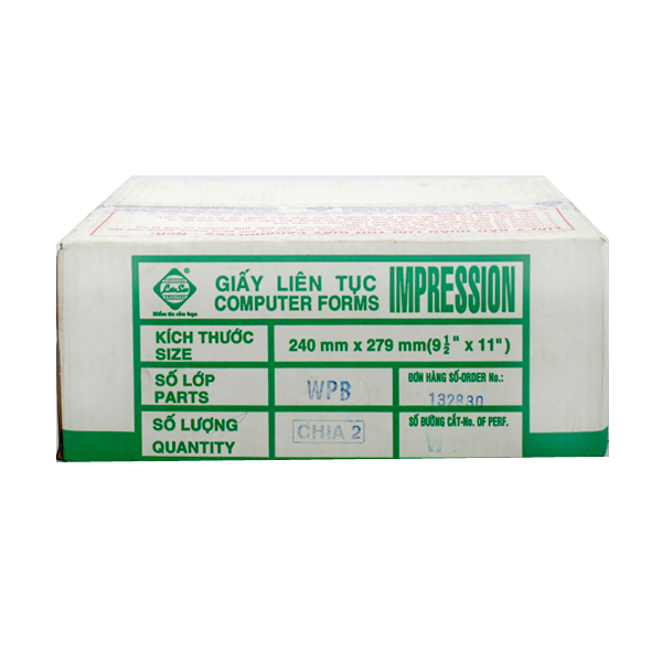 Giấy liên tục 240x279mm - chia 2