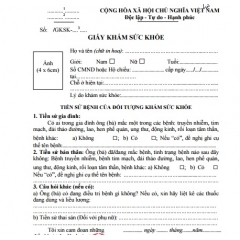 Mẫu khám sức khỏe